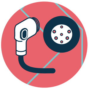 icon of a charging cable and vehicle plug